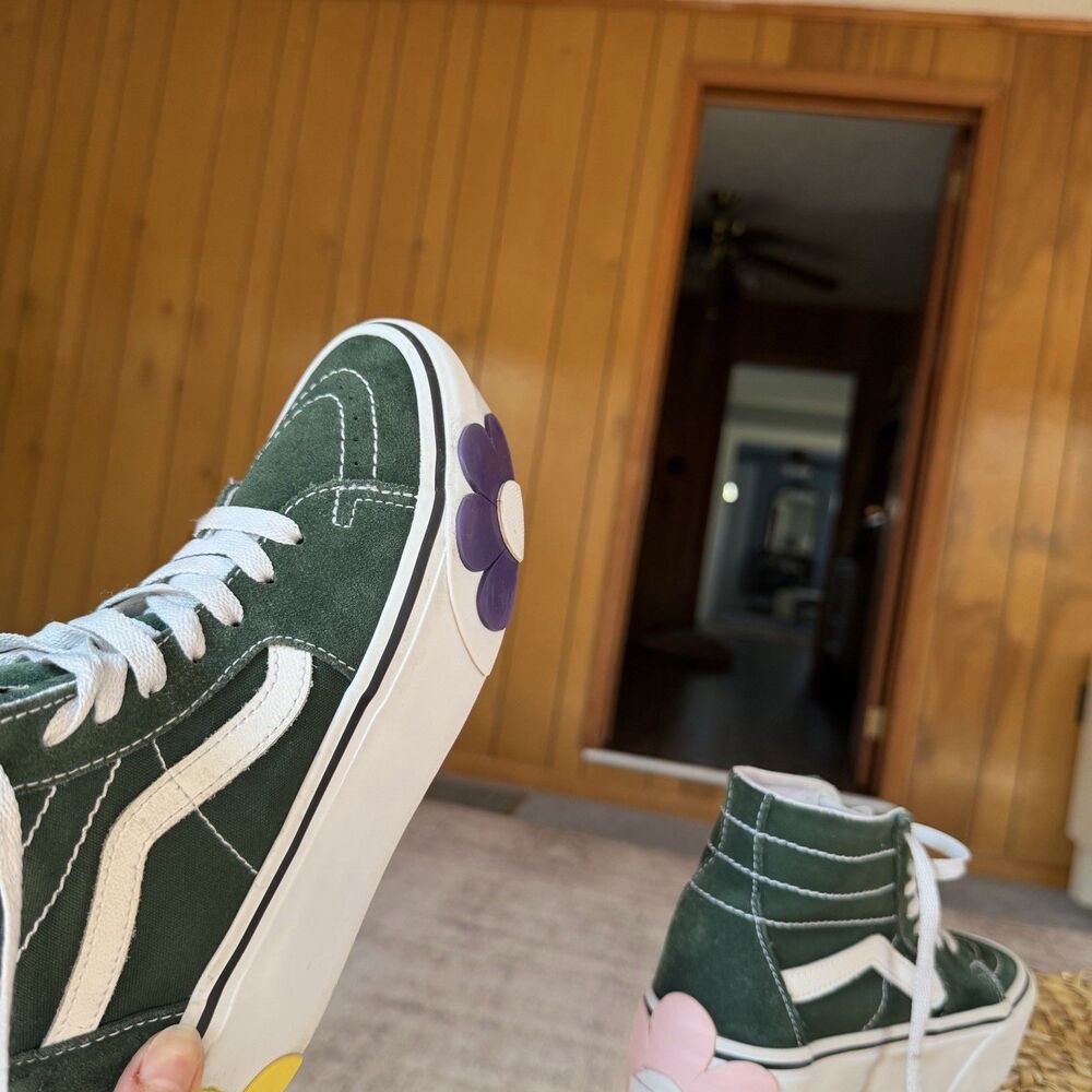 VANS SK8-HI TAPERED STACKFORM OSF SHOE Canvas Dark Green Floral Womens US 6.5 - Picture 14 of 16